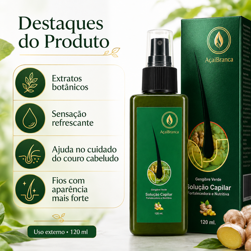 AçaiBranca Gengibre Verde Hair Growth Solution