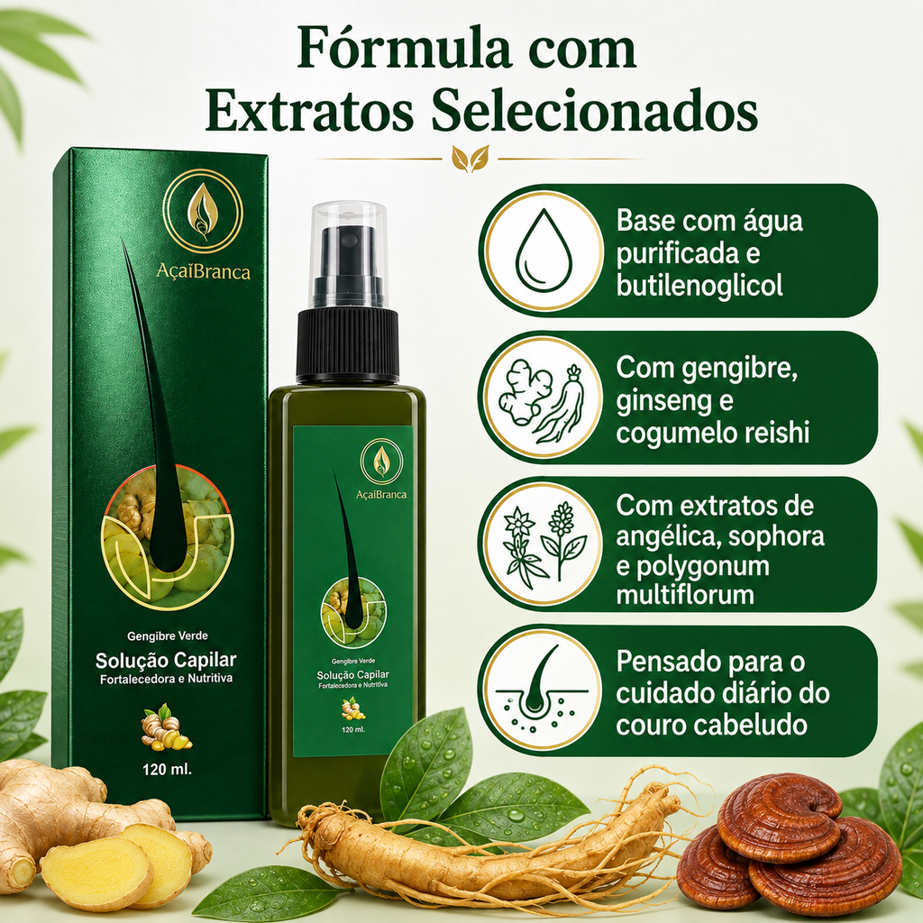 AçaiBranca Gengibre Verde Hair Growth Solution