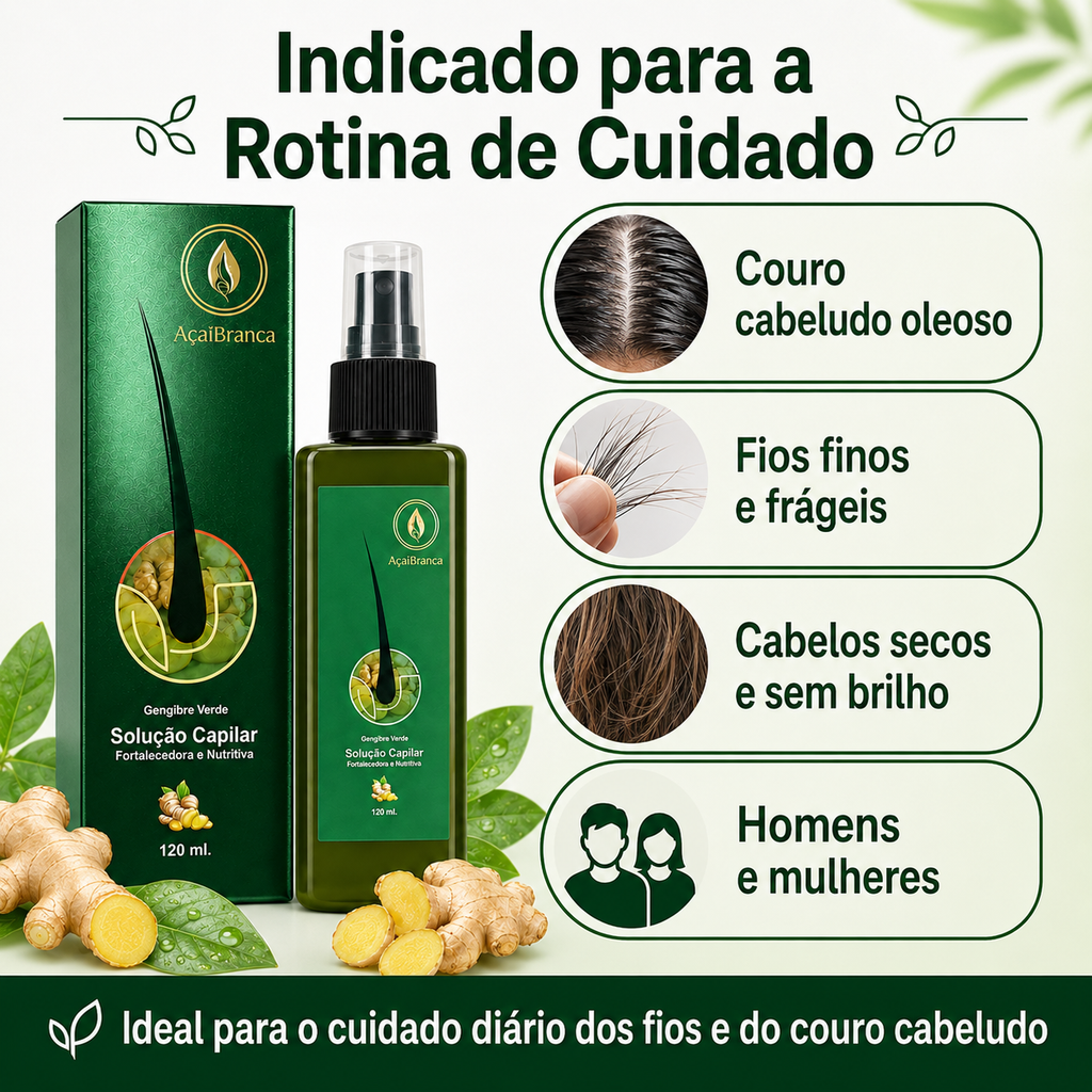 AçaiBranca Gengibre Verde Hair Growth Solution