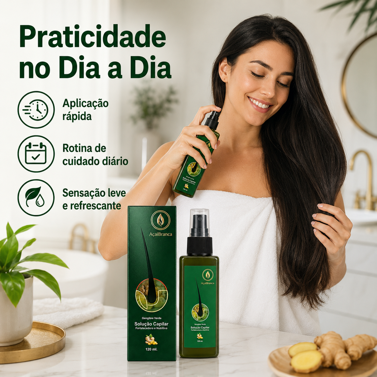 AçaiBranca Gengibre Verde Hair Growth Solution