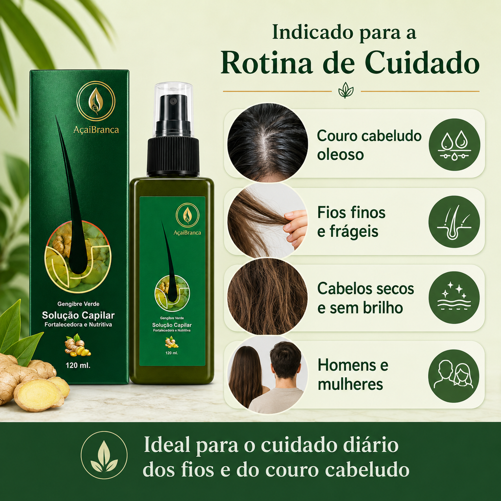 AçaiBranca Gengibre Verde Hair Growth Solution