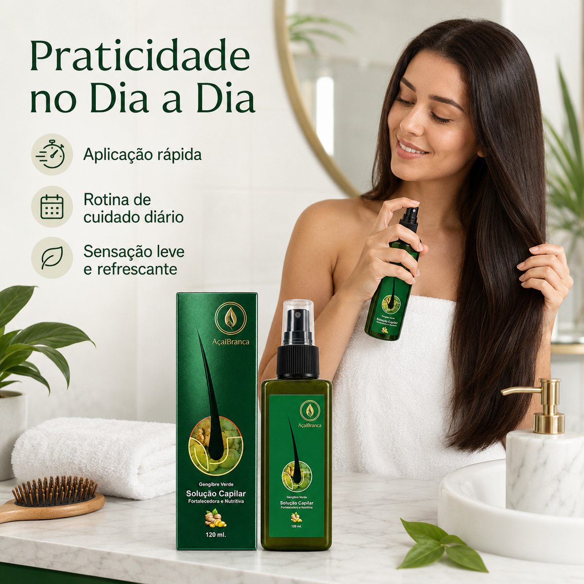 AçaiBranca Gengibre Verde Hair Growth Solution