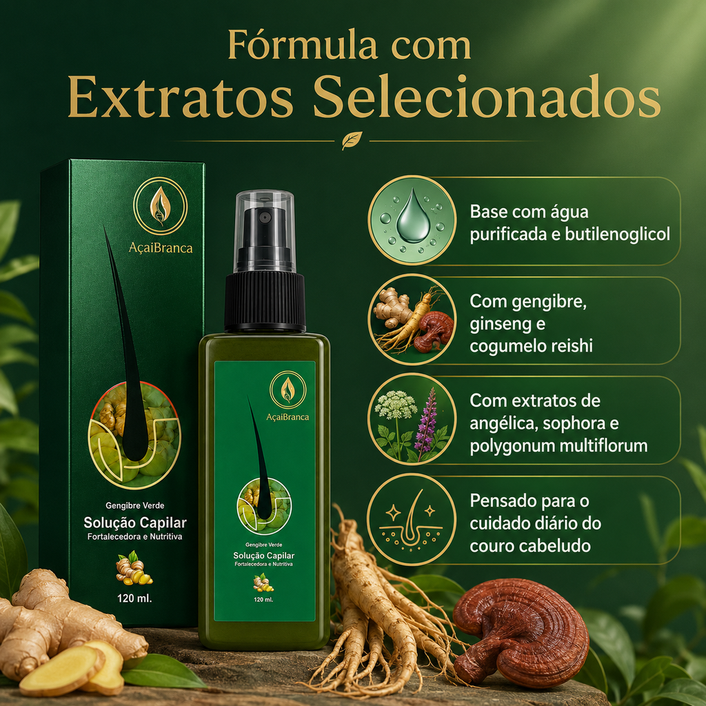 AçaiBranca Gengibre Verde Hair Growth Solution